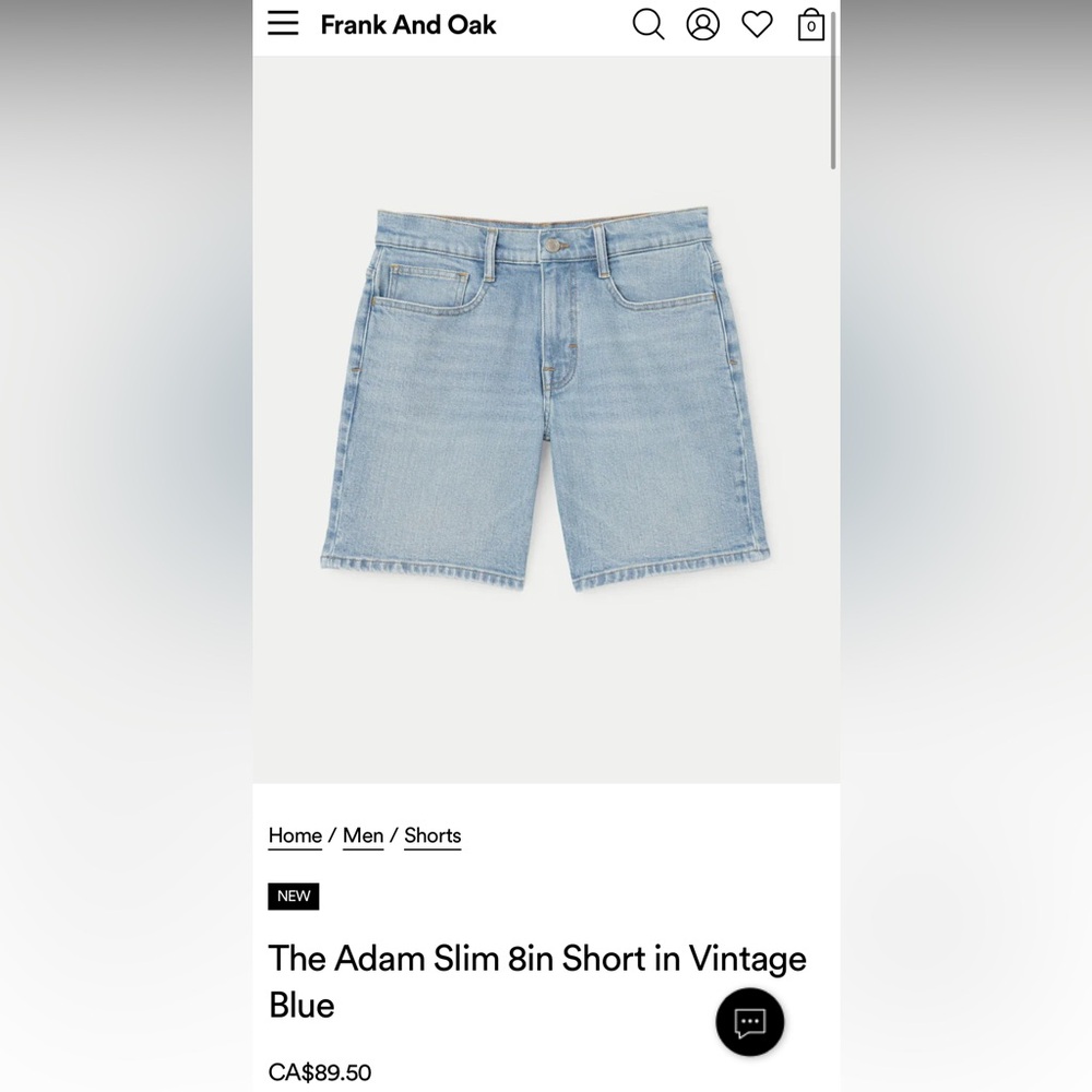 Frank and Oak denim shorts